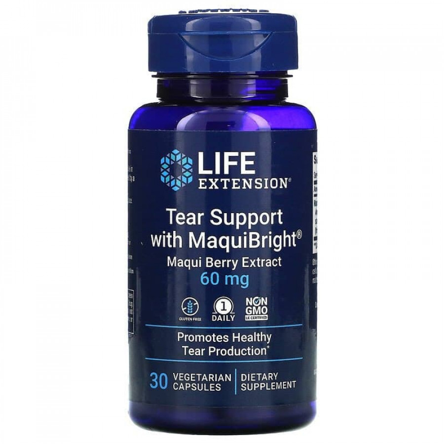 Захист очей, Tear Support, Life Extension, ягідний екстракт маки, 60 мг, 30 вегетаріанських капсул