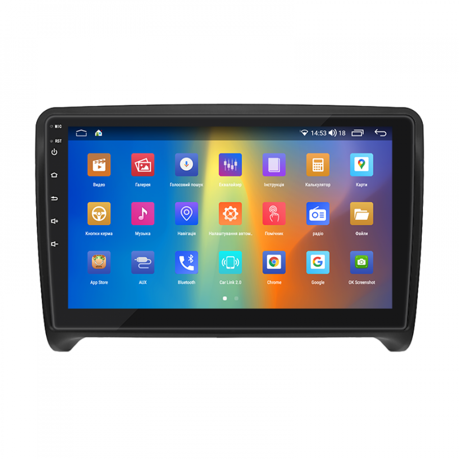 Штатная магнитола Lesko для Audi TTS II (8J) 2007-2010 экран 9" 4/64Gb CarPlay 4G Wi-Fi GPS Prime