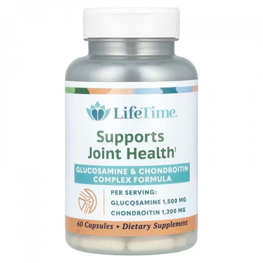Глюкозамін хондроїтин, Glucosamine & Chondroitin, LifeTime Vitamins, 60 кап.