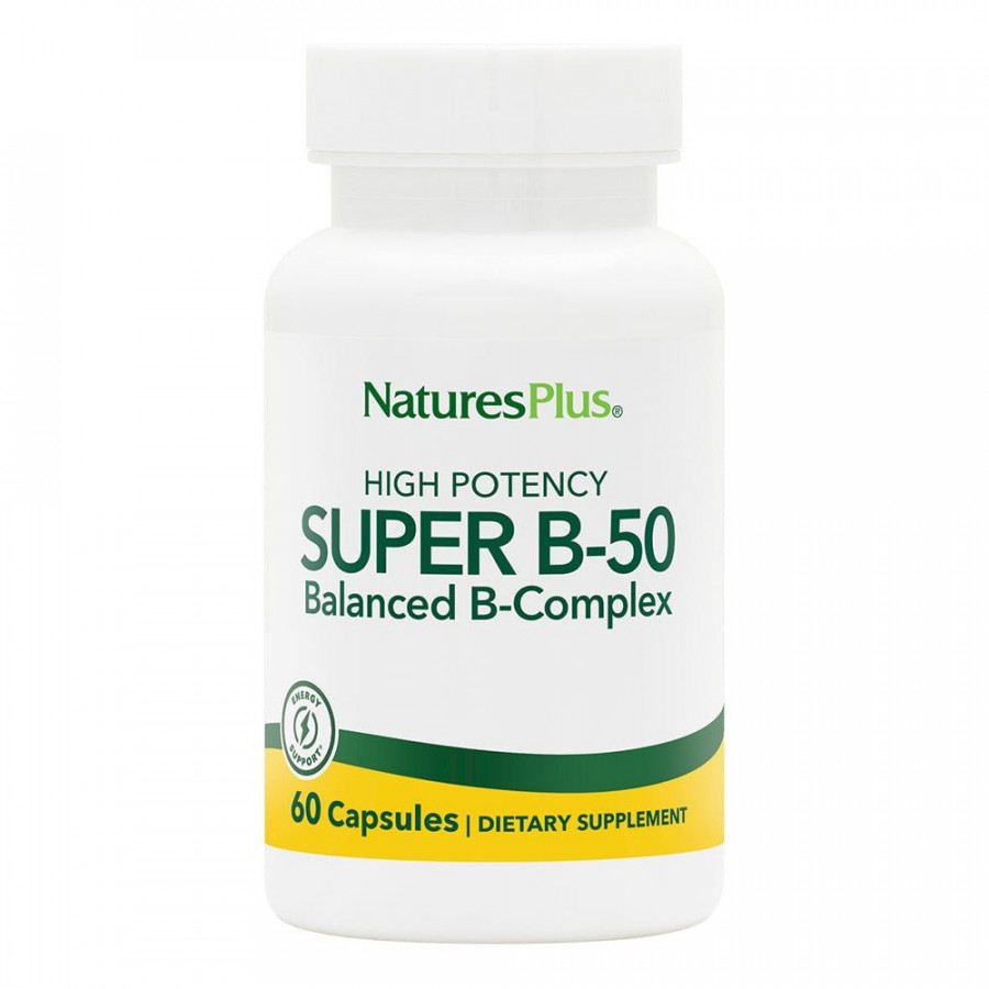 Комплекс вітамінів B-50, Super B-50, Nature's Plus, 60 вегетаріанських капсул