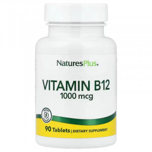 Вітамін В-12, Vitamin B-12, Nature's Plus, 1000 мкг, 90 таблеток