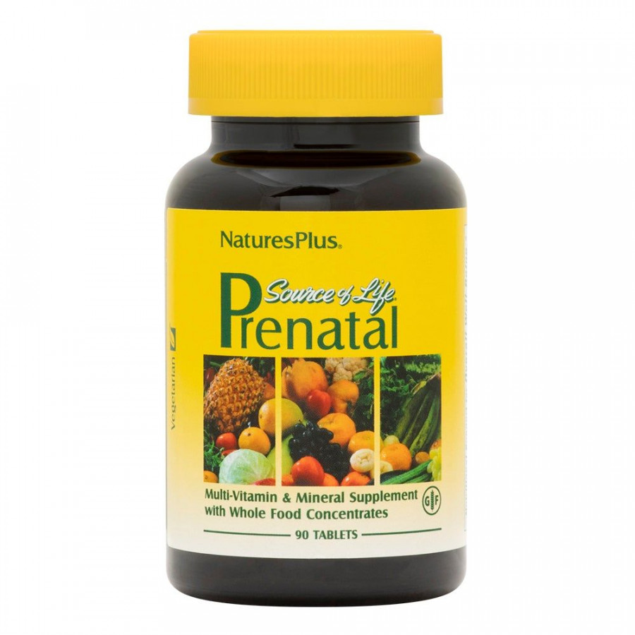 Мультивітаміни для вагітних, Source of Life Prenatal, Nature's Plus, 90 таблеток