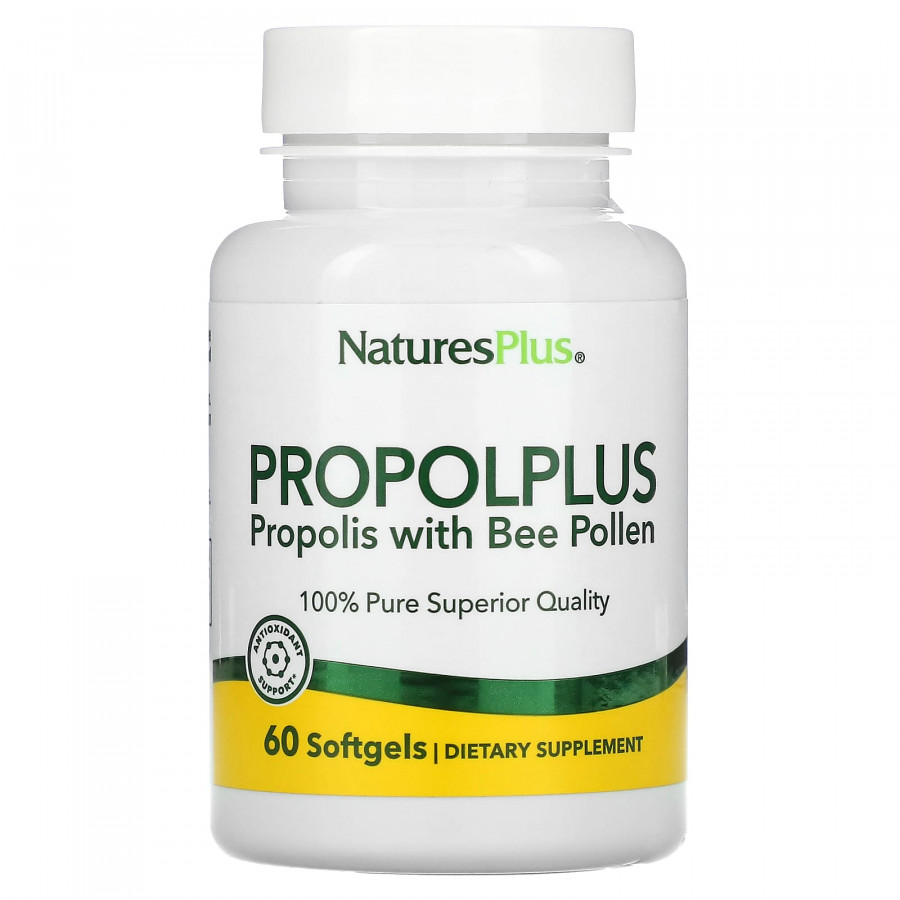 Прополіс, Propolis w / Bee Pollen, Nature's Plus, бджолиний пилок, 60 капсул