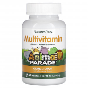 Мультивітаміни та мінерали для дітей, Multi-Vitamin & Mineral Supplement, Nature's Plus, апельсиновий смак, 90 таблеток у формі тварин