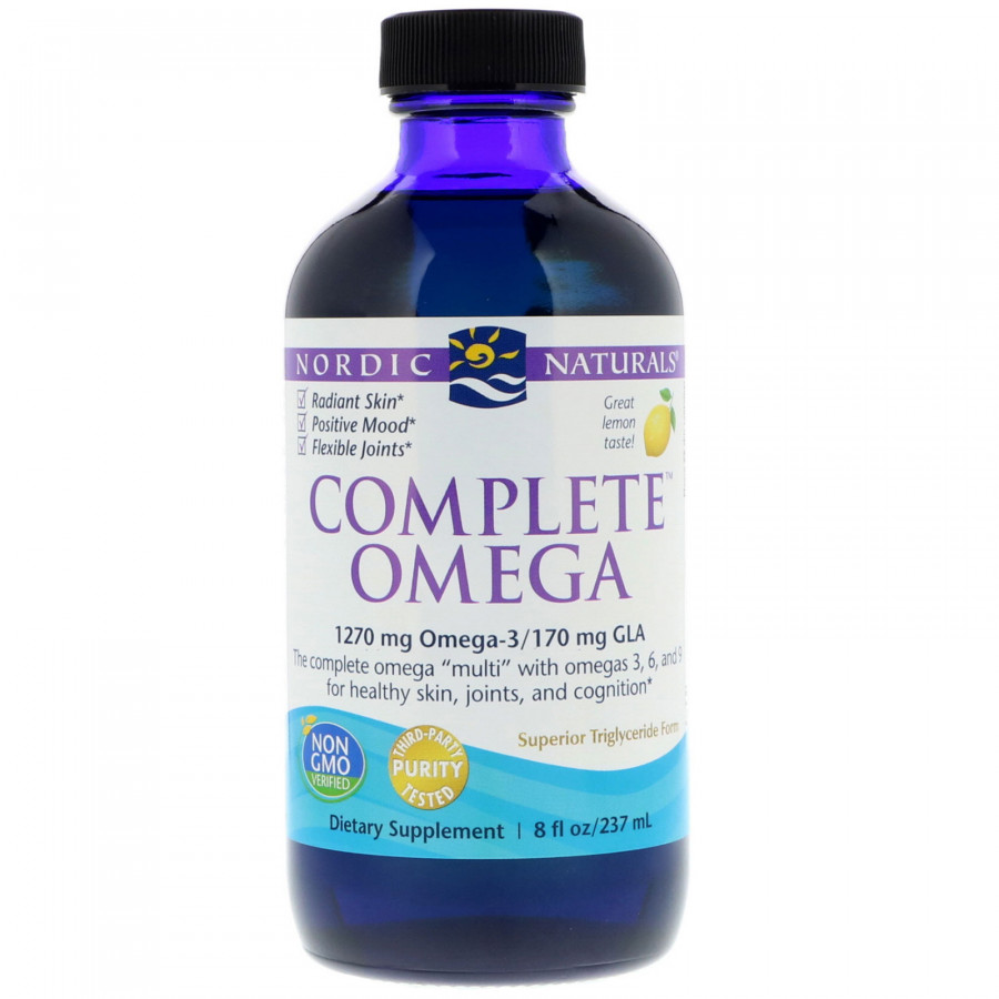 Омега 3 6 9 (лимон), Complete Omega, Nordic Naturals, лимон, 237 мл.