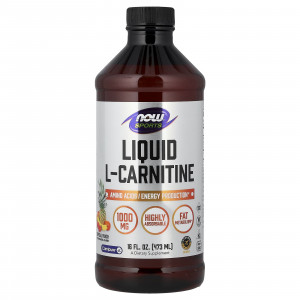L-карнітин, L-Carnitine, Now Foods, Sports, рідкий, тропічний пунш, 473 мл