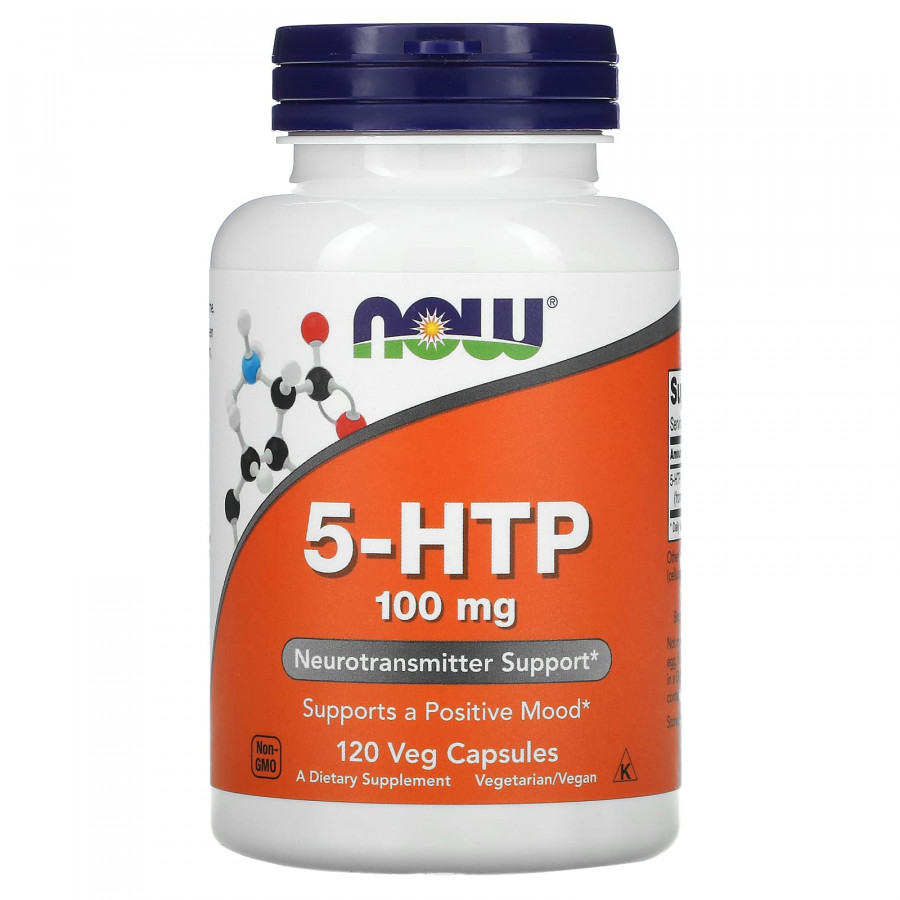5-HTP, 5-гідрокситриптофан, 5-HTP, Now Foods, 100 мг, 120 вегетаріанських капсул