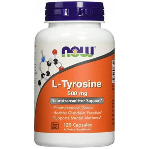 Тирозин, L-Tyrosine, NOW Foods, 500 мг, 120 капсул
