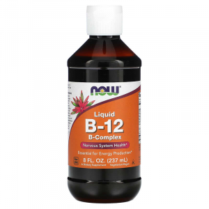 Вітамін В12, Liquid B-12, Now Foods, B-комплекс, рідкий, 237 мл