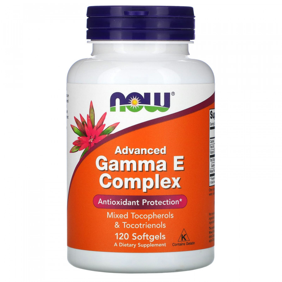 Вітамін Е, Gamma E Complex, Now Foods, комплекс, покращений, 120 гелевих капсул
