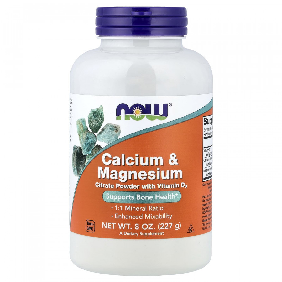 Кальцій та магній, Calcium & Magnesium, Now Foods, 227 г