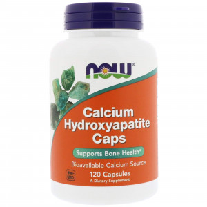 Кальцій і фосфор в капсулах, гідроксиапатит кальцію, Calcium Hydroxyapatite, Now Foods, 120 капсул