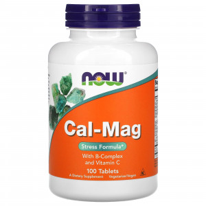 Кальцій та магній, Cal-Mag, Now Foods, стрес формула, 100 таблеток