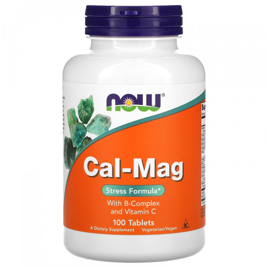 Кальцій та магній, Cal-Mag, Now Foods, стрес формула, 100 таблеток