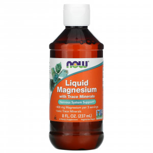 Магній, Magnesium, Now Foods, з концентрату мікроелементів, рідкий, 237 мл