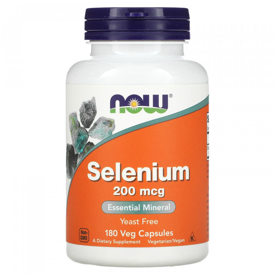 Селен, Selenium, Now Foods, 200 мкг, 180 вегетаріанських капсул