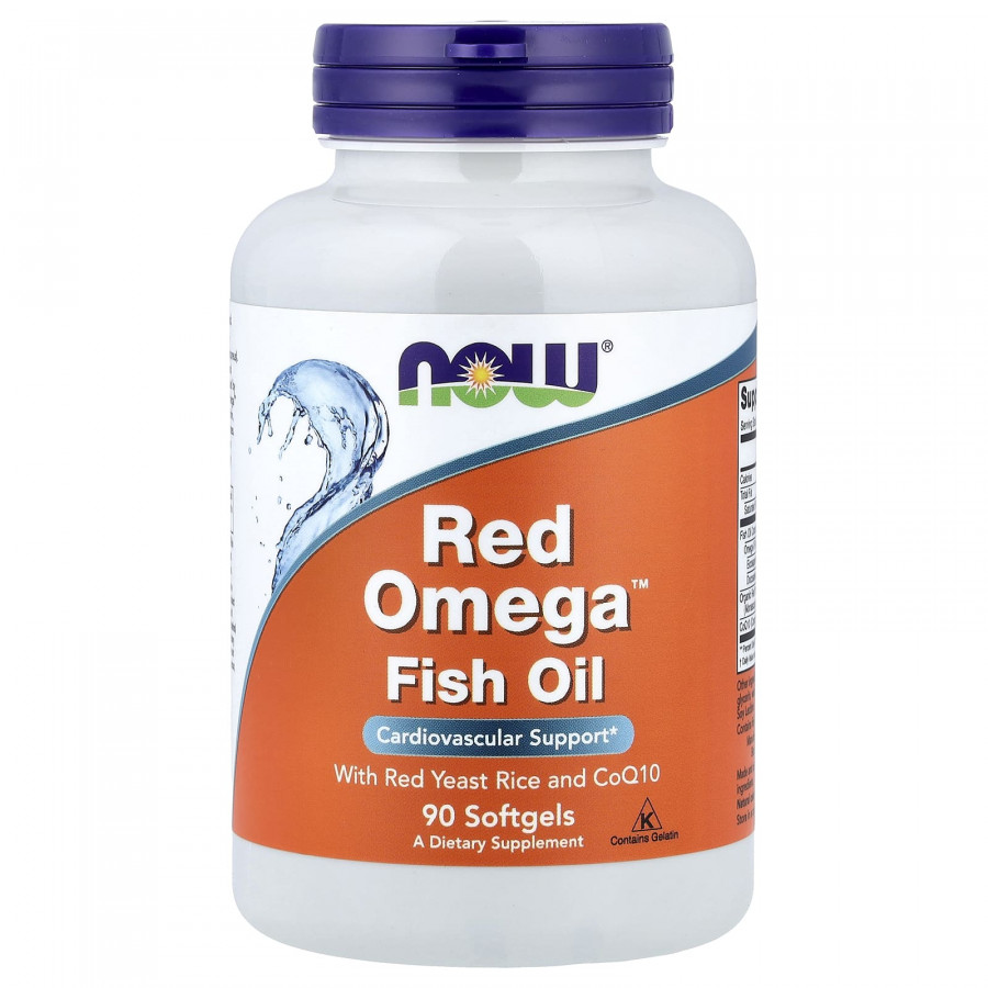Червоний рис, омега, Q10, Red Omega, Now Foods, 90 гелевих капсул