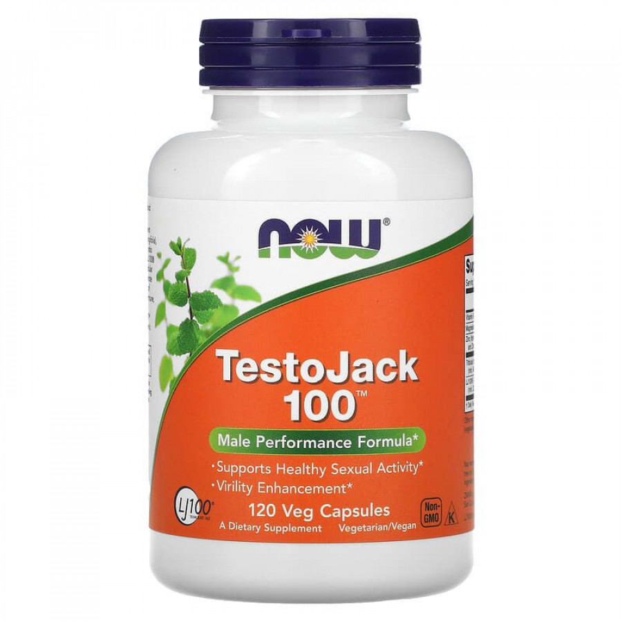 Репродуктивне здоров'я чоловіків, TestoJack 100, Now Foods, 120 вегетаріанських капсул