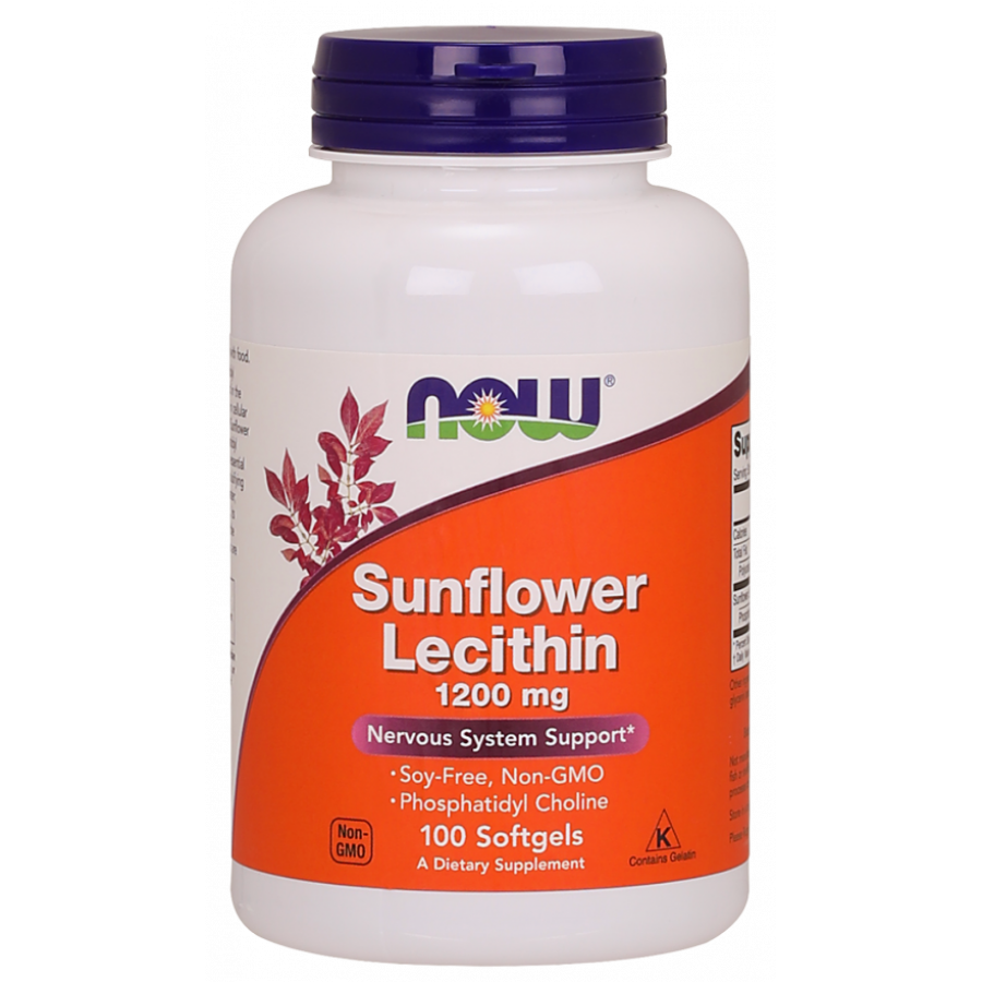 Соняшниковий лецитин, Sunflower Lecithin, Now Foods, 1200 мг, 100 гелевих капсул
