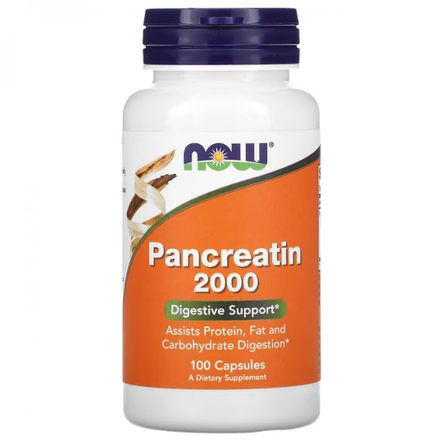 Панкреатин, Pancreatin 2000, NOW Foods, 100 капсул (200 мг на капсулу)