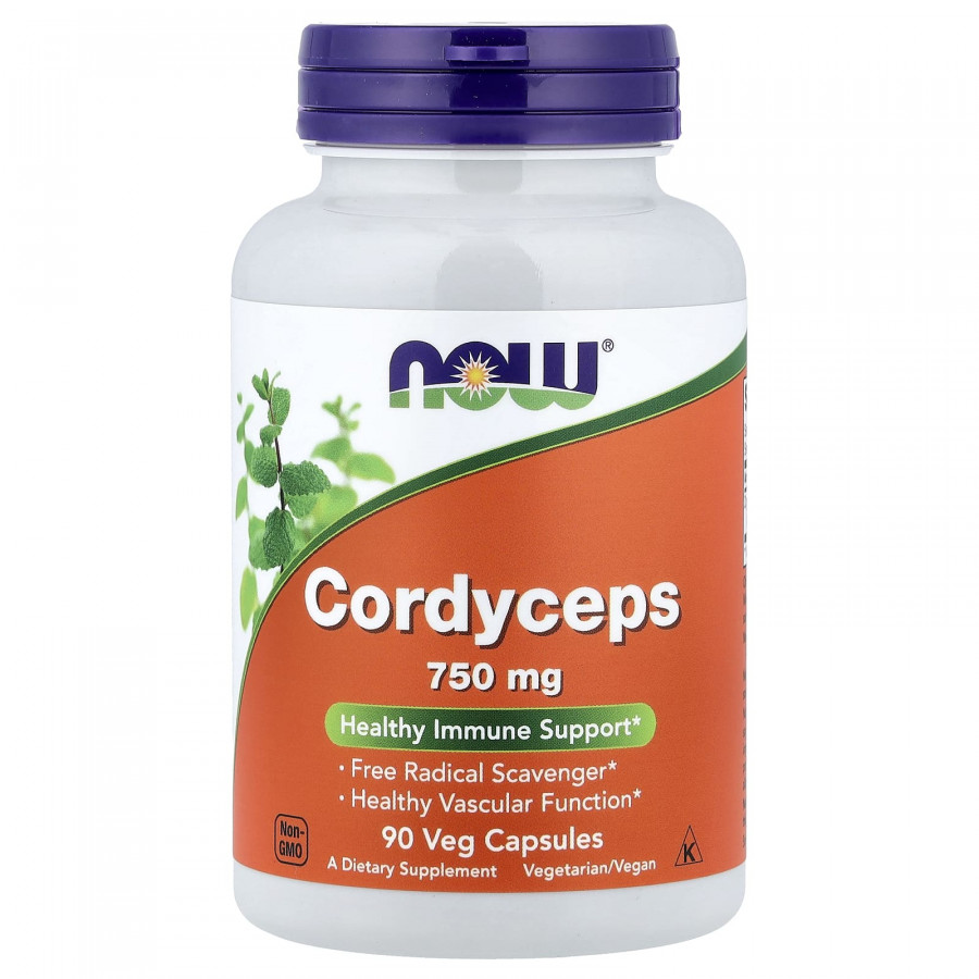 Кордіцепс, Cordyceps, Now Foods, 90 вегетаріанських капсул (750 мг на капсулу)