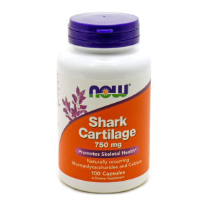 Акулячий хрящ, Shark Cartilage, Now Foods, 750 мг, 100 капсул