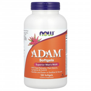 Мультивітамінний комплекс Адам, ADAM Men's Multi, Now Foods, для чоловіків, 180 гелевих капсул