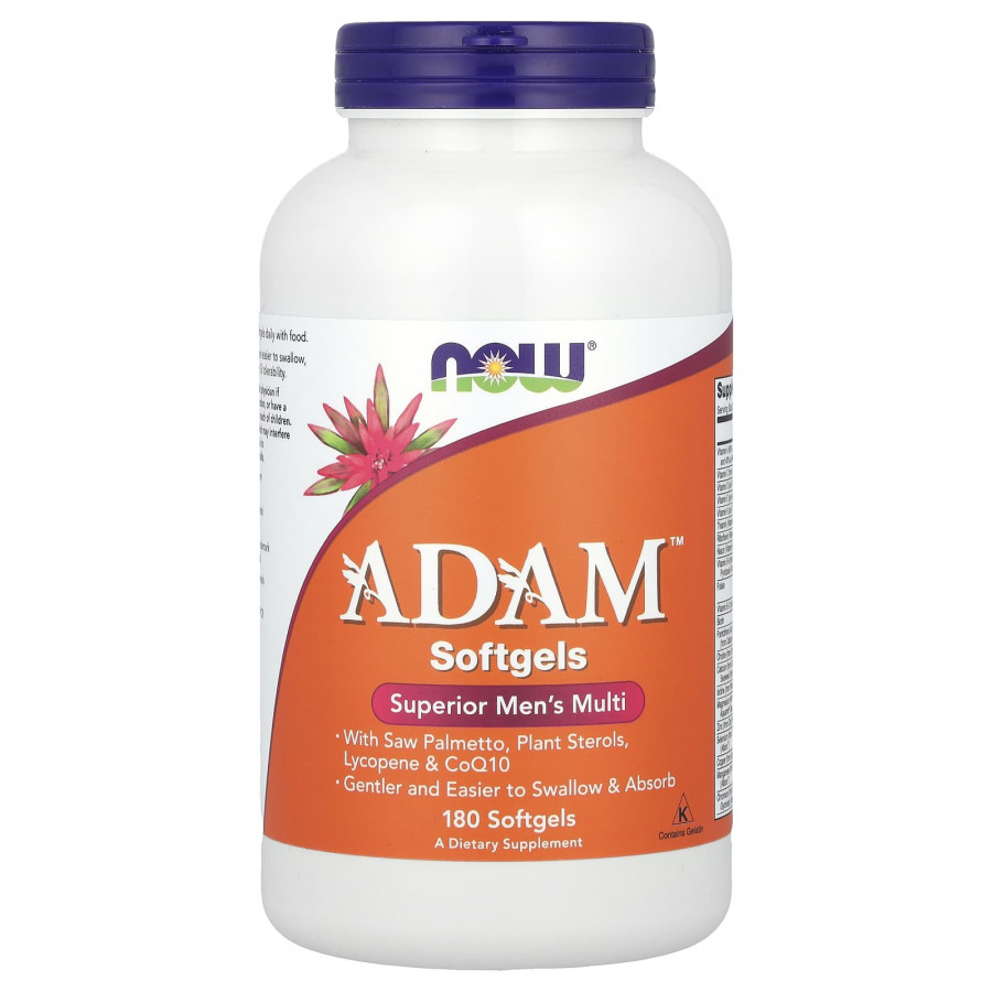 Мультивітамінний комплекс Адам, ADAM Men's Multi, Now Foods, для чоловіків, 180 гелевих капсул