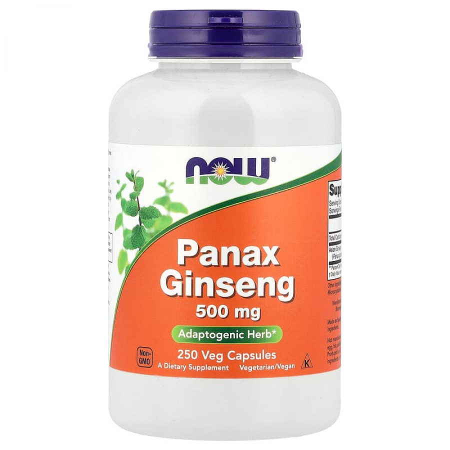 Женьшень, Panax Ginseng, Now Foods, екстракт, 250 вегетаріанських капсул