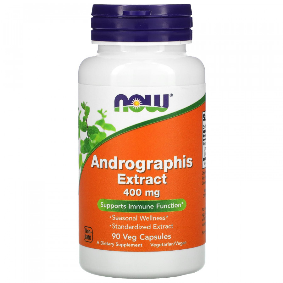 Андрографіс екстракт, Andrographis, Now Foods, 400 мг, 90 вегетаріанських капсул