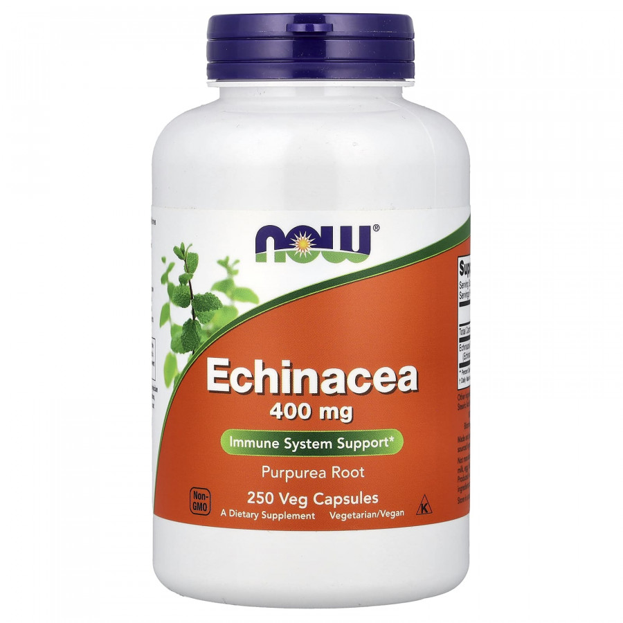 Ехінацея, Echinacea, Now Foods, 250 вегетаріанських капсул (400 мг на капсулу)