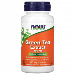 Екстракт зеленого чаю, Green Tea, Now Foods, 400 мг, 100 вегетаріанських капсул