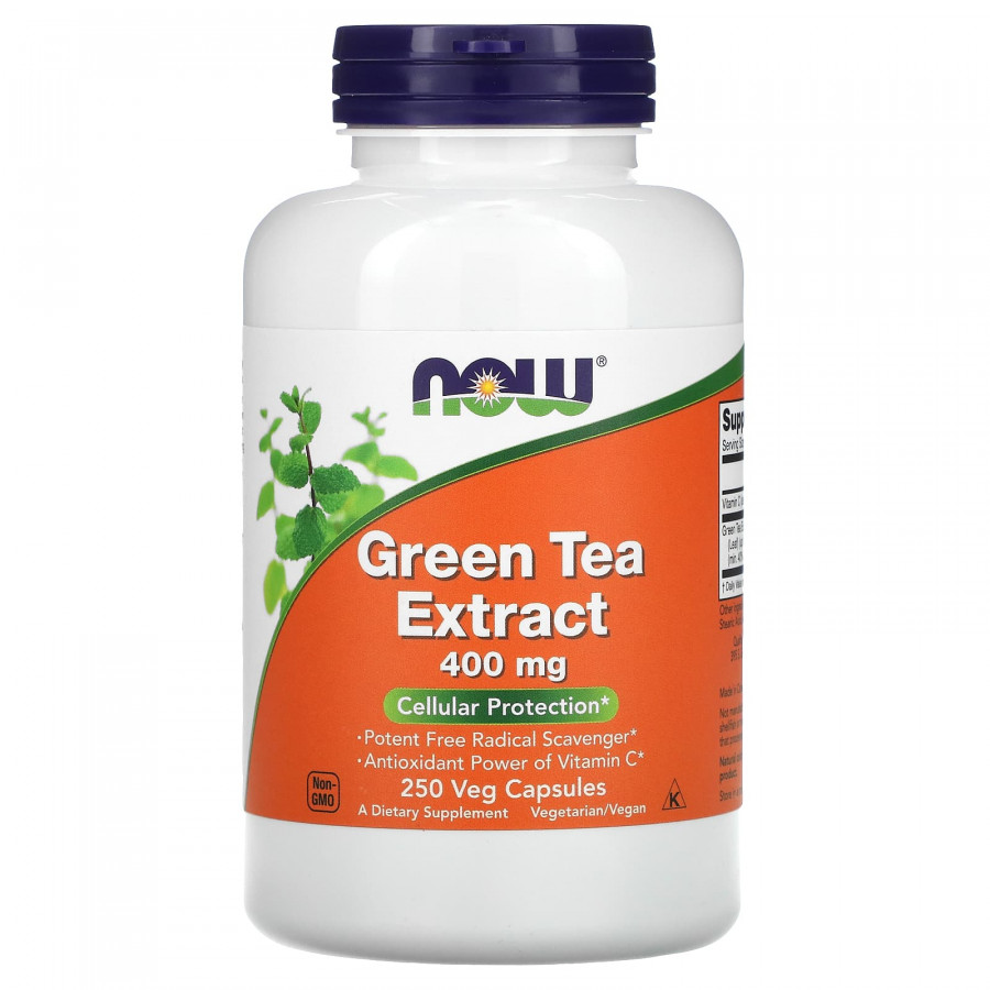 Екстракт зеленого чаю (Green Tea), Now Foods, 400 мг, 250 вегетаріанських капсул