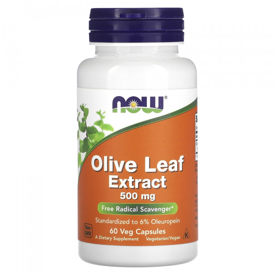 Листя оливи екстракт, Olive Leaf, Now Foods, 500 мг, 60 кап.