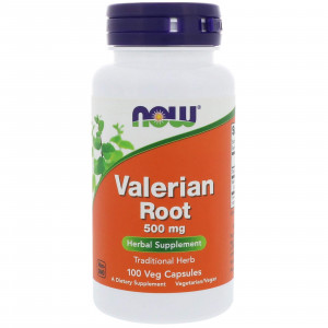 Корінь Валеріани, Valerian Root, Now Foods, 500 мг, 100 вегетаріанських капсул