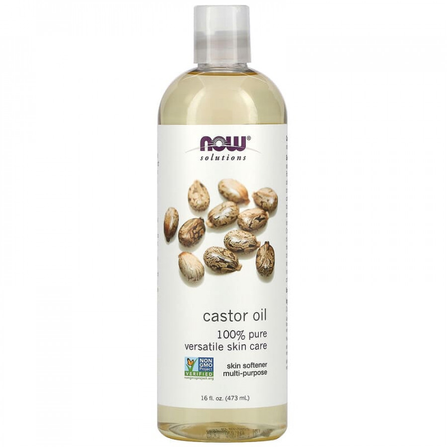 Касторове масло, Castor Oil, Now Foods, Solution Oils, 473 мл.