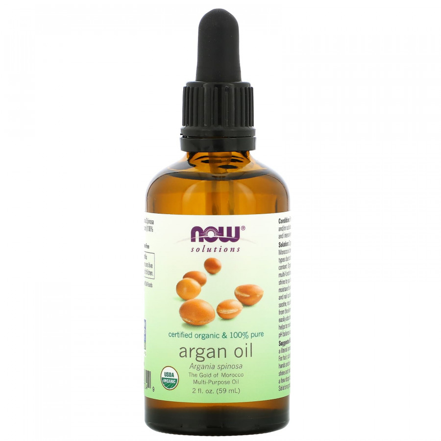 Арганова олія, Argan Oil, Now Foods, Solutions, органічна, сертифікована, 59 мл