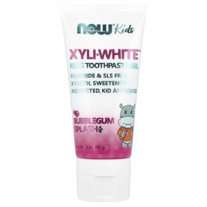 Зубний гель дитячий, Kids Toothpaste Gel, Now Foods, Solutions, жувальна гумка, 85 г