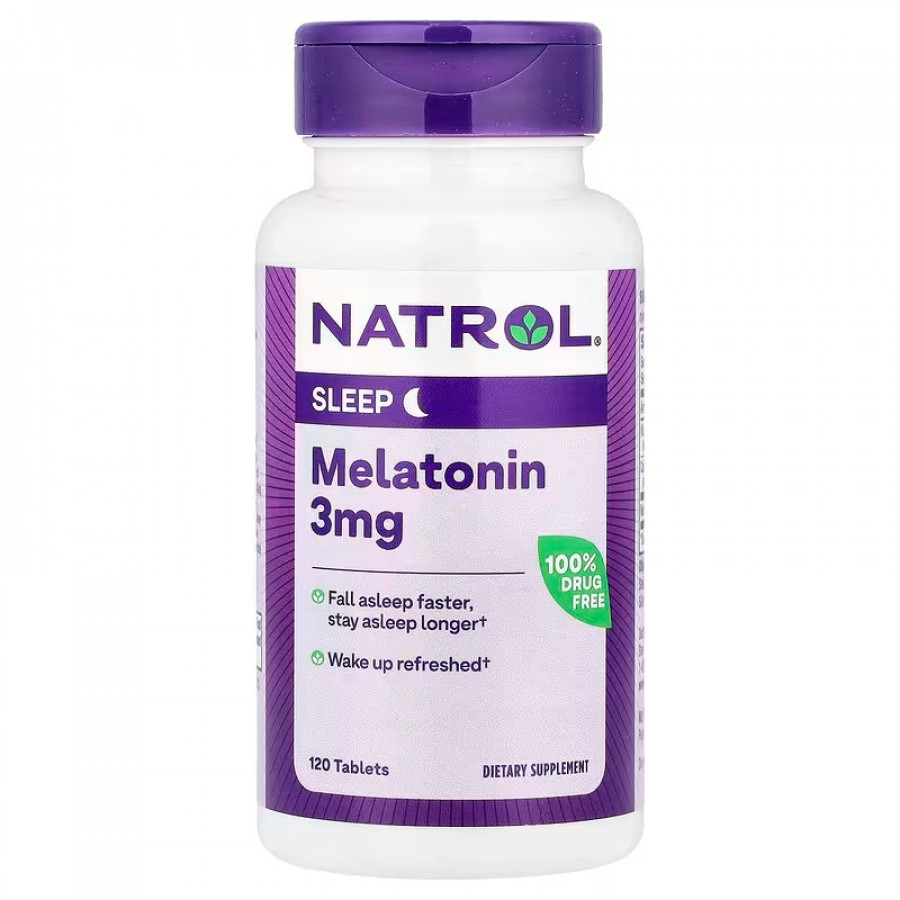 Мелатонін, Melatonin, Natrol, 3 мг, 120 таблеток