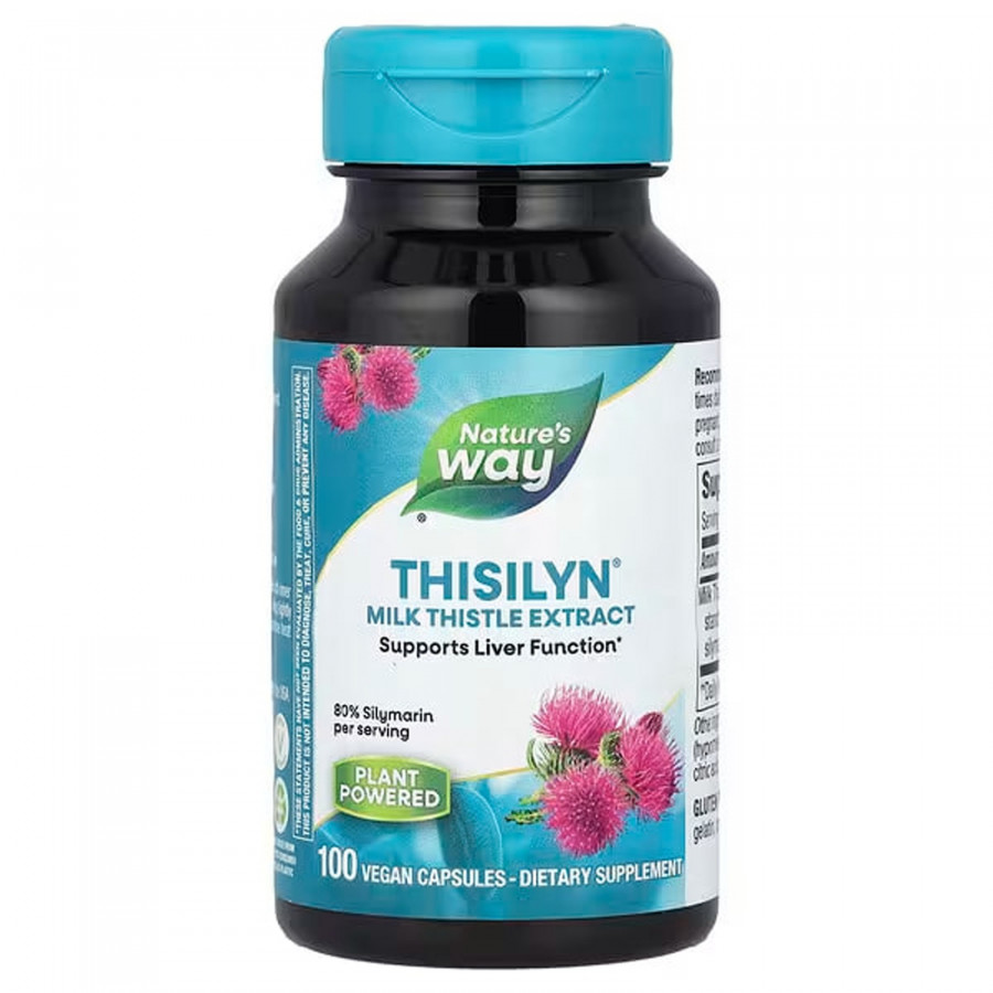 Підтримка печінки, Thisilyn®, Milk Thistle Extract, Nature's Way, екстракт розторопші плямистої, 100 веганських капсул
