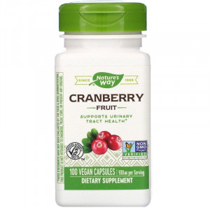 Журавлина, Cranberry Fruit, Nature's Way, ягоди, 930 мг, 100 веганських капсул (465 мг на капсулу)