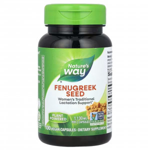 Пажитник, Fenugreek, Nature's Way, насіння, 1130 мг, 100 веганських капсул (565 мг на капсулу)