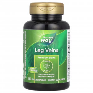 Для підтримки здорової сили вен ніг, Leg Veins, Nature's Way, преміум-суміш, 120 веганських капсул