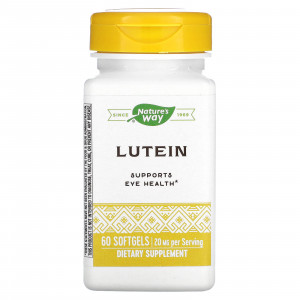 Лютеїн, Lutein, Nature's Way, 20 мг, 60 гелевих капсул