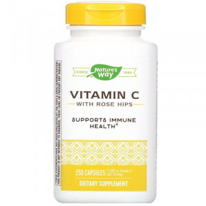 Вітамін С (аскорбінова кислота), Vitamin C, Nature's Way, з шипшиною, 1000 мг, 250 капсул