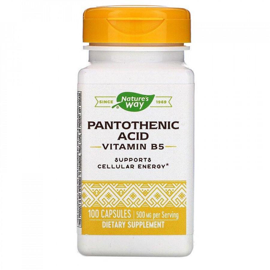 Пантотенова кислота, Pantothenic Acid, Nature's Way, 500 мг, 100 капсул