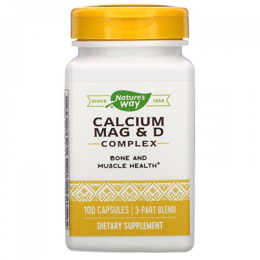Комплекс кальцію та магнію з вітаміном D, Calcium Mag & D Complex, Nature's Way, 100 капсул