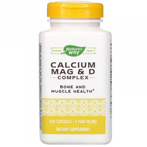 Кальцій, магній і вітамін D, Calcium Mag & D, Nature's Way, 250 капсул