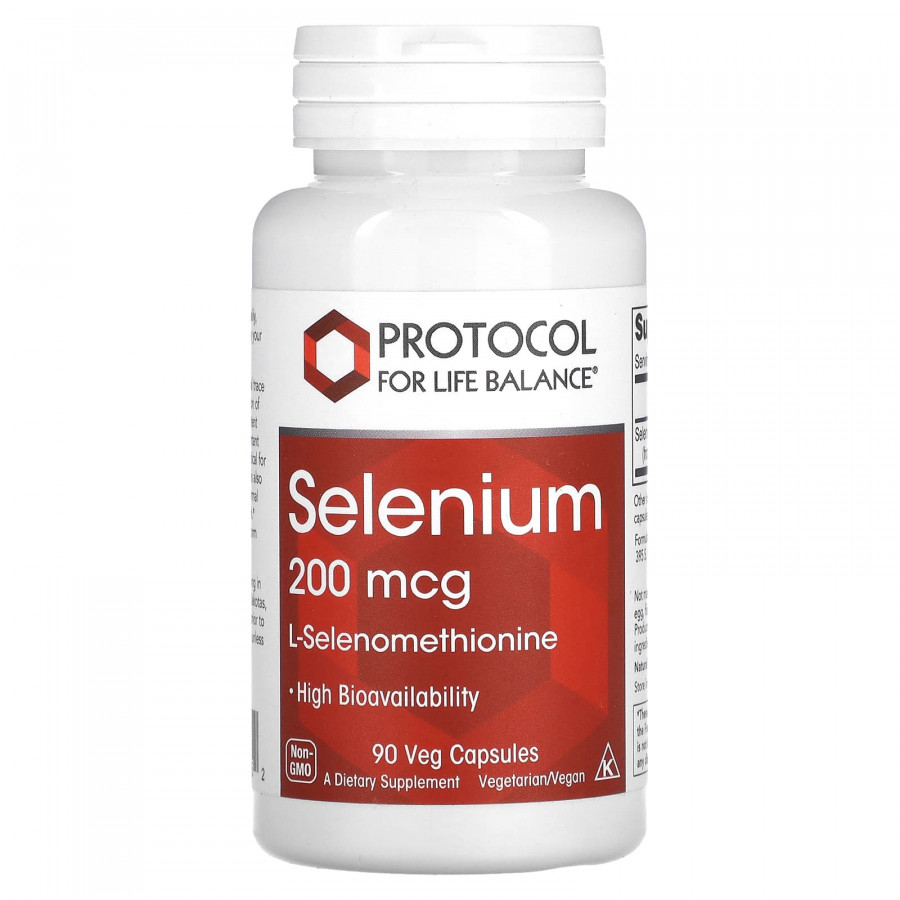 Селен, Selenium, Protocol for Life Balance, 200 мкг, 90 веганських капсул
