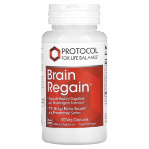 Підтримка мозку, Brain Regain, Protocol for Life Balance, 90 веганських капсул